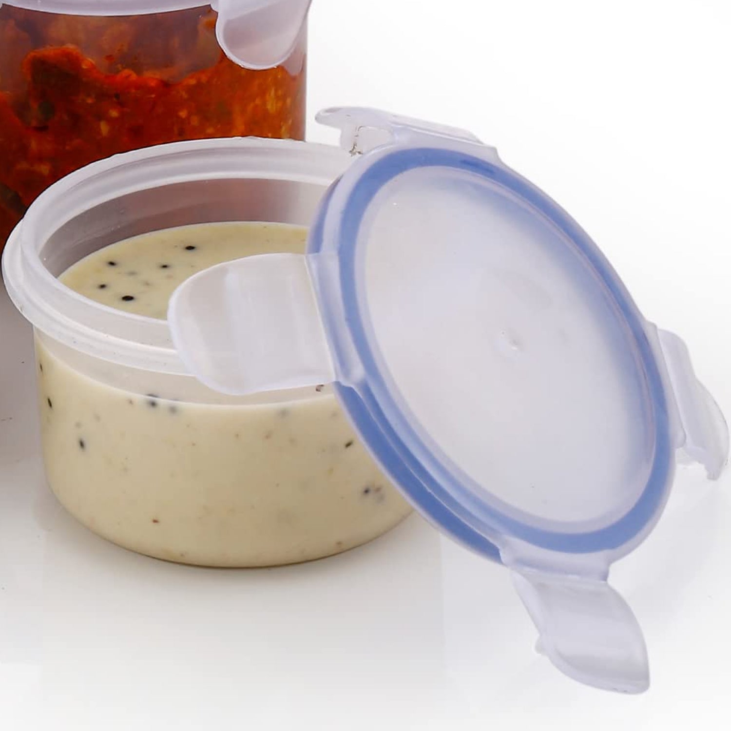 Plastic food storage container with leak-proof and airtight lid, ideal for keeping contents fresh. Plastic food storage container with leak-proof and airtight lid, ideal for keeping contents fresh.